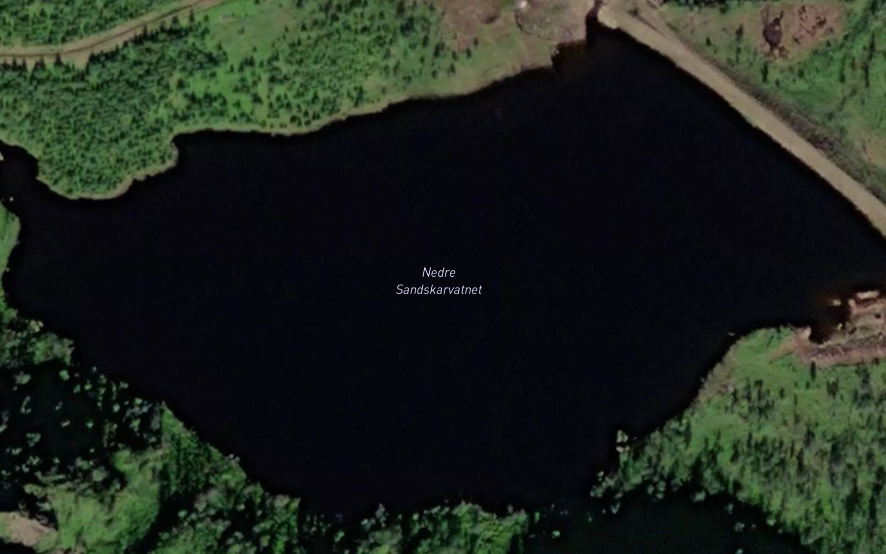 Satellite map of the Nedre Sandskardvatnet