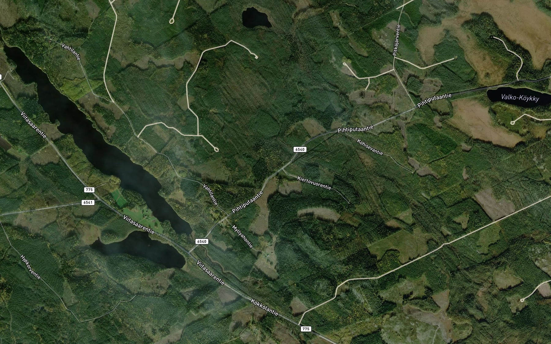 Satellite map of the Pitkanjarvenpuro