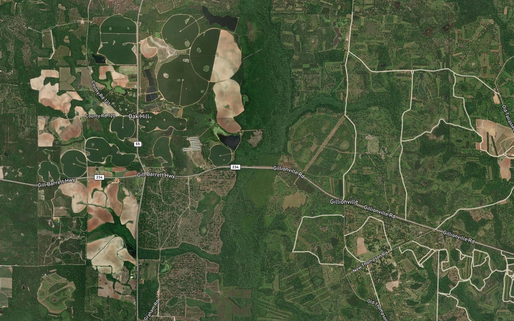 Satellite map of the Willow Branch