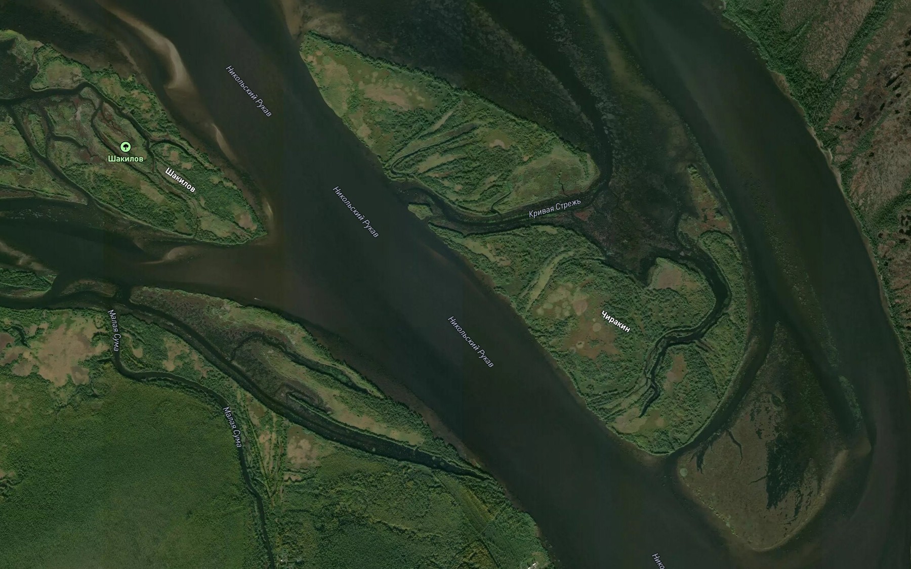 Satellite map of the Krivaya Strezh'
