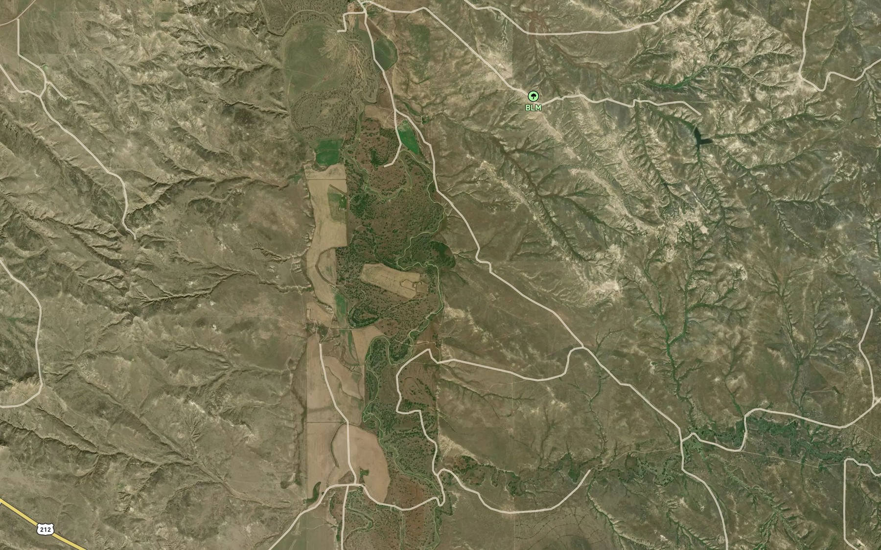 Satellite map of the Plum Creek