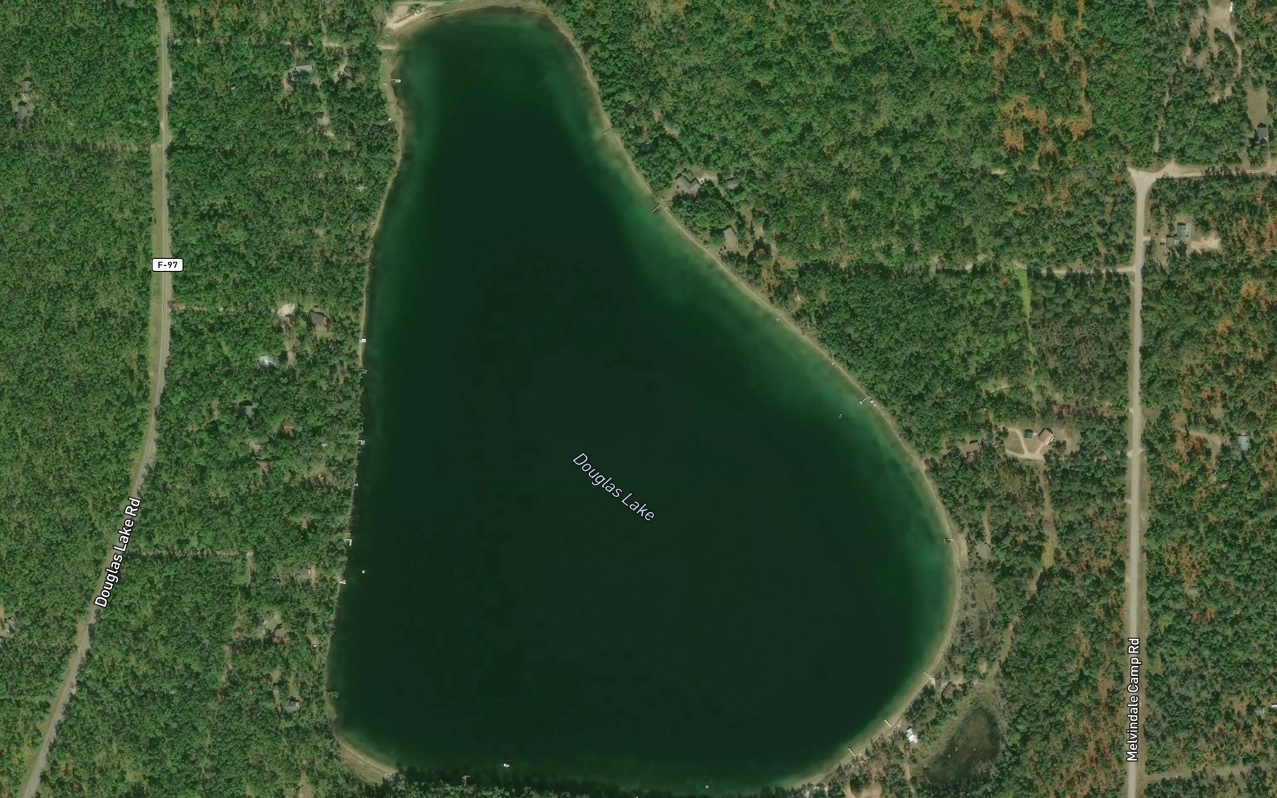 Satellite map of the Douglas Lake