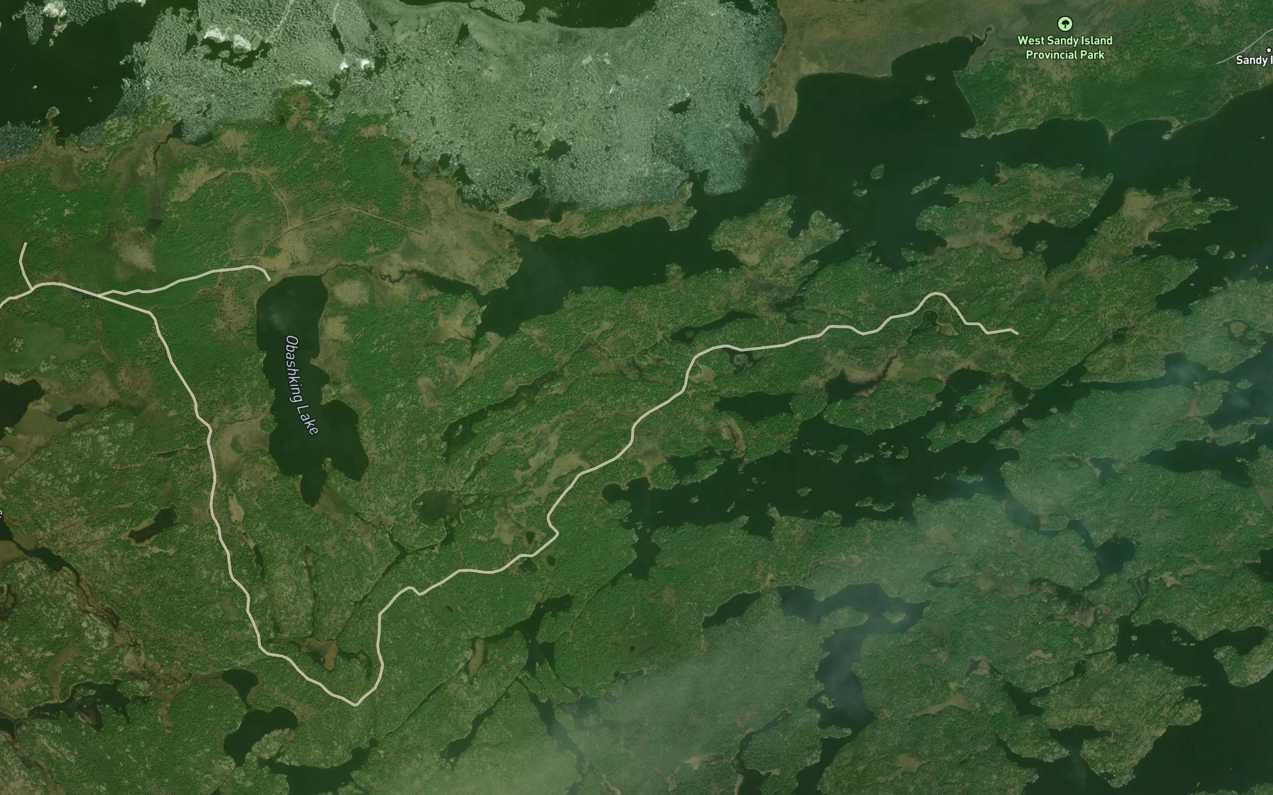 Satellite map of the Wigwam Bay