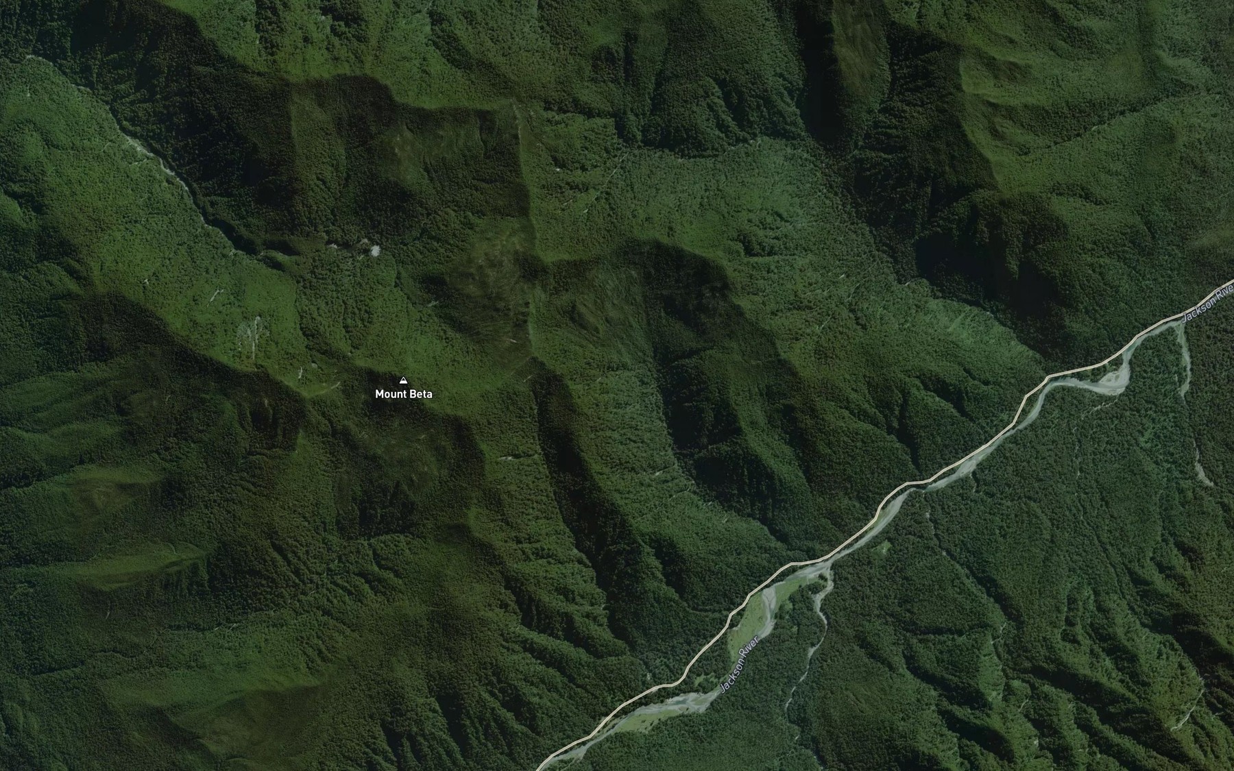 Satellite map of the Crazy Creek