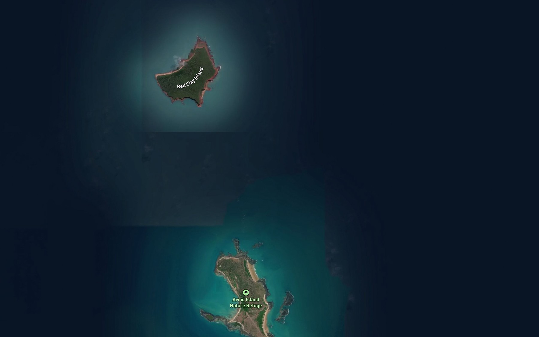 Satellite map of the Red Cliff Passage