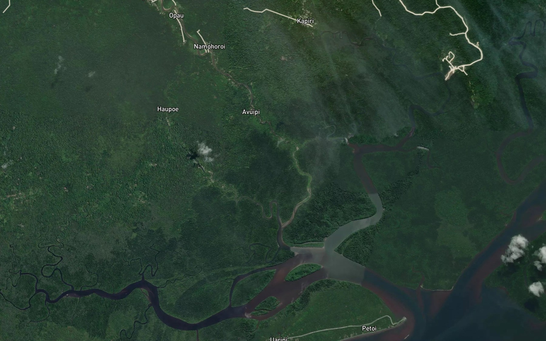 Satellite map of the Siria Creek