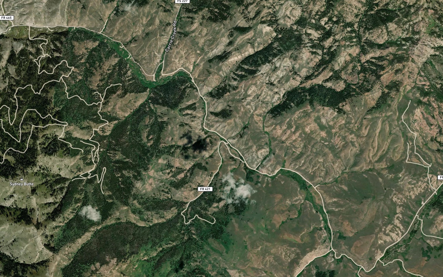 Satellite map of the Red Rock Creek