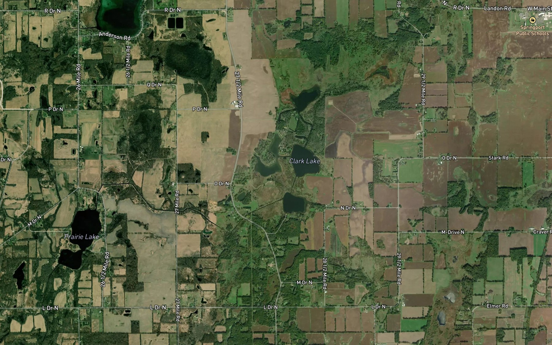 Satellite map of the Gang of Lakes