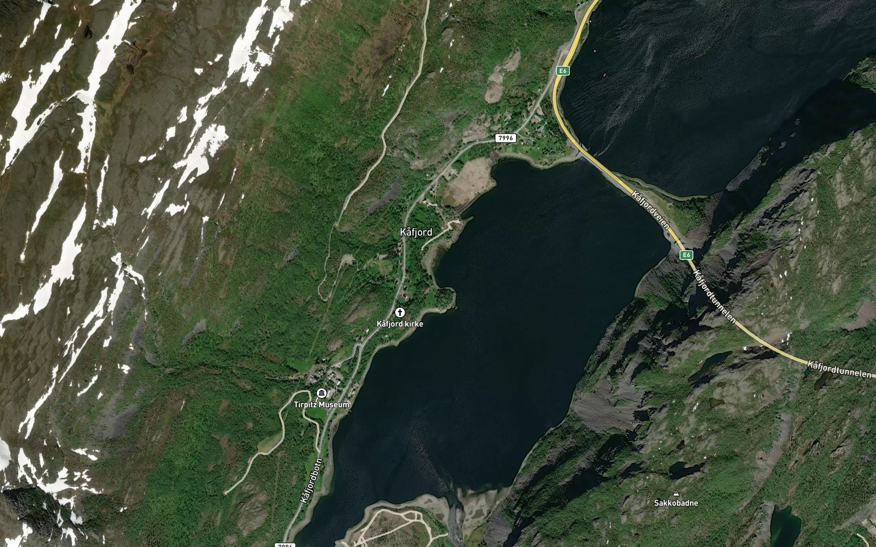 Satellite map of the Kirkhusbukta