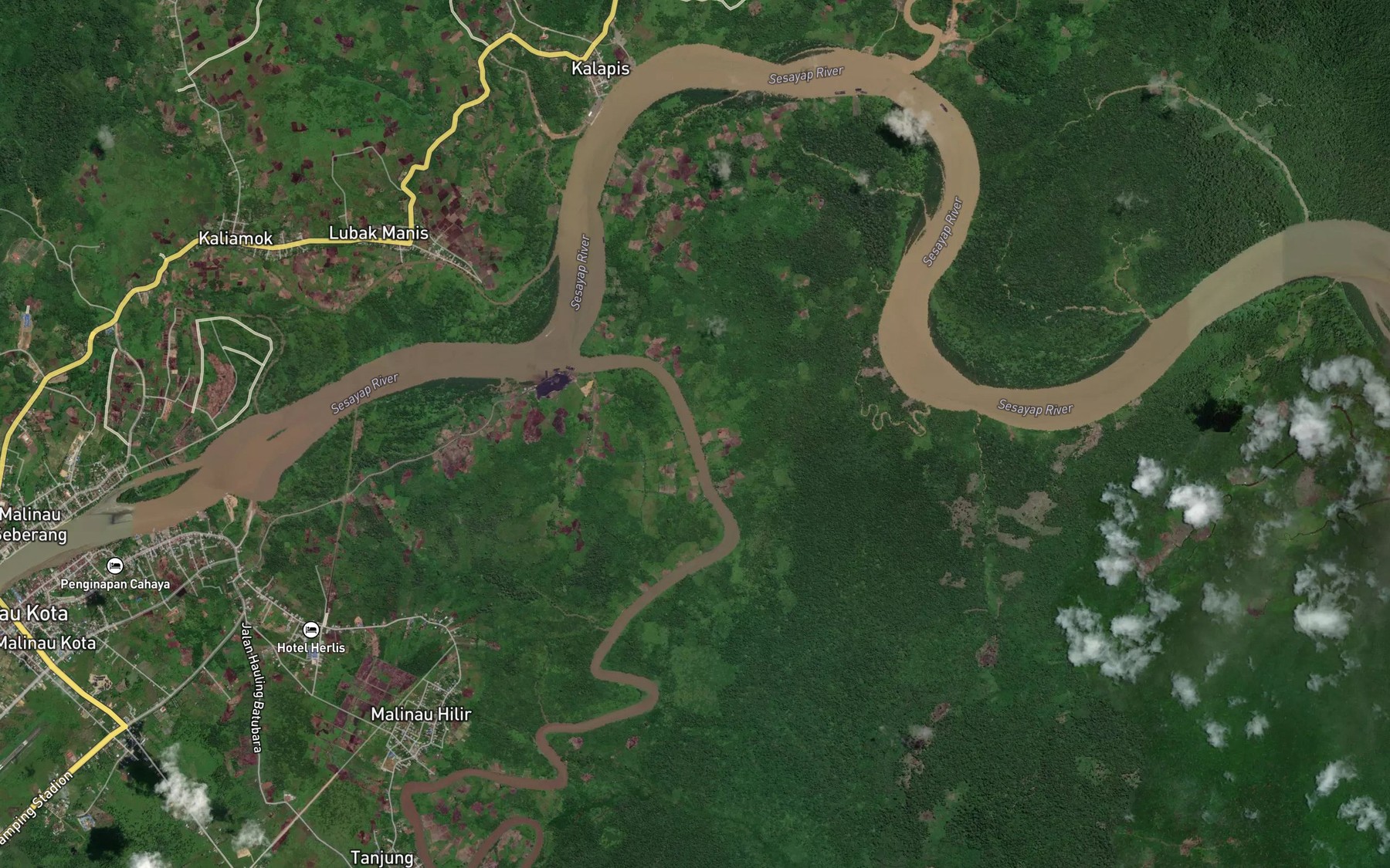 Satellite map of the Sungai Bengalun