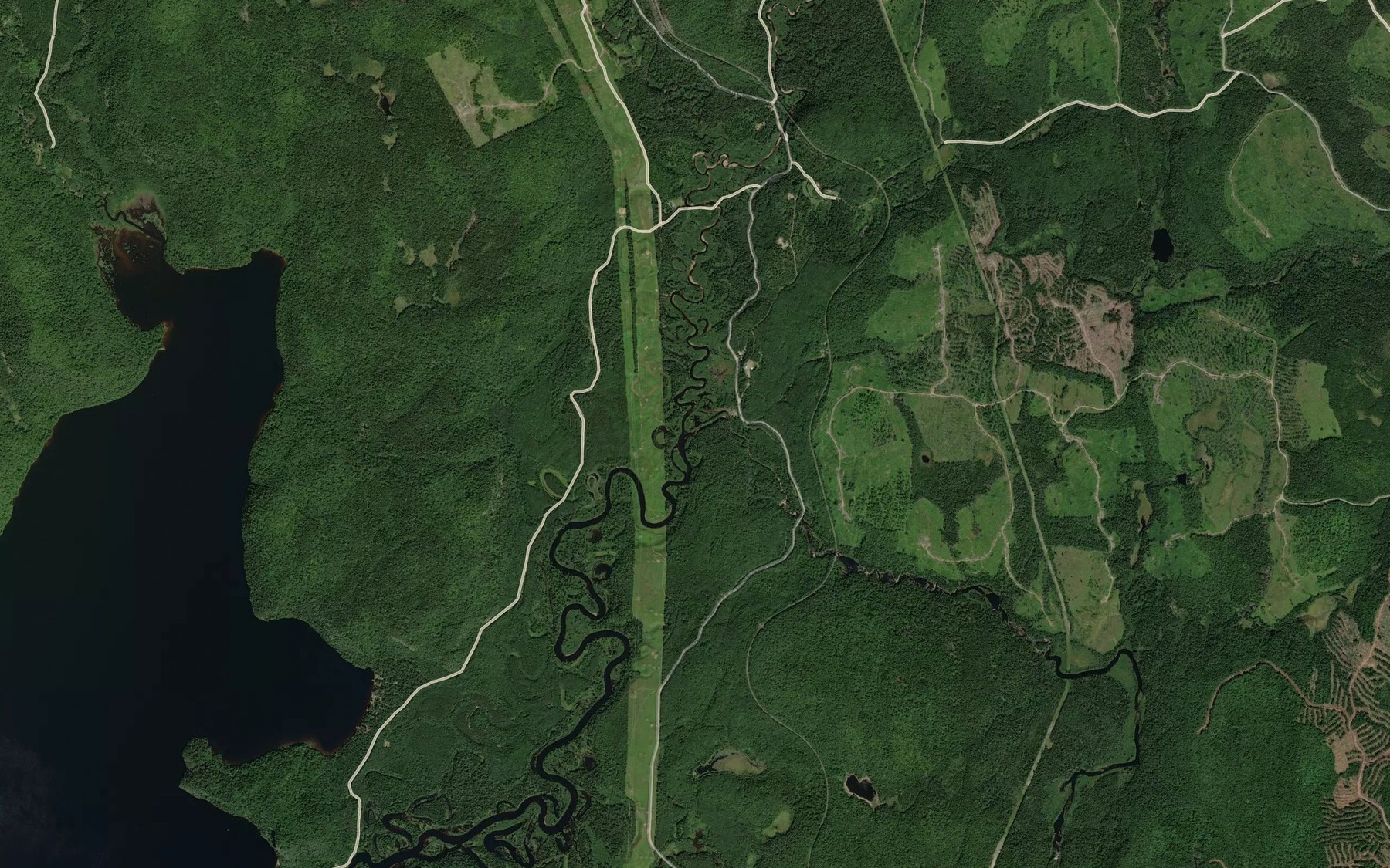 Satellite map of the Riviere aux Eaux Mortes