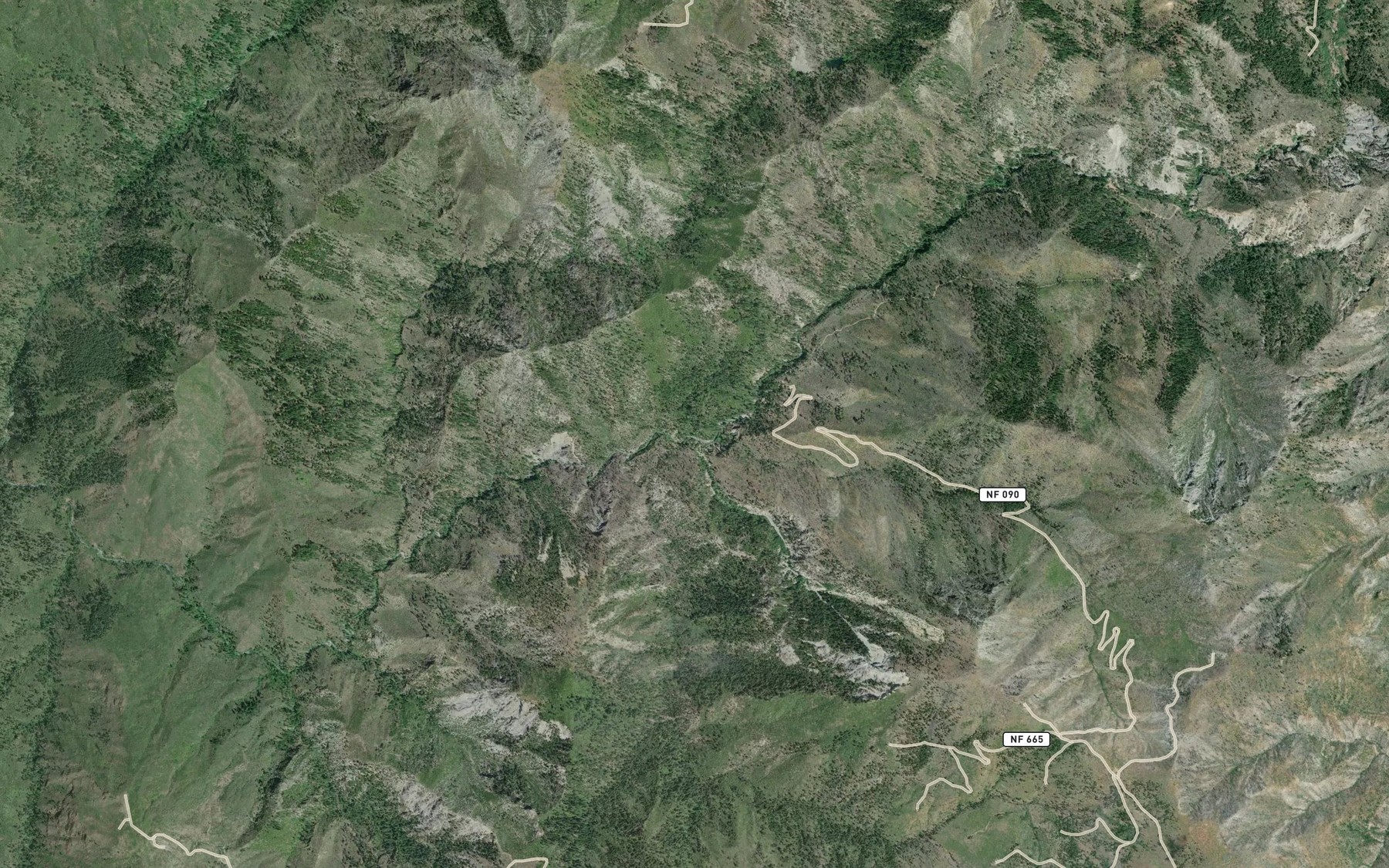 Satellite map of the Little Todd Creek