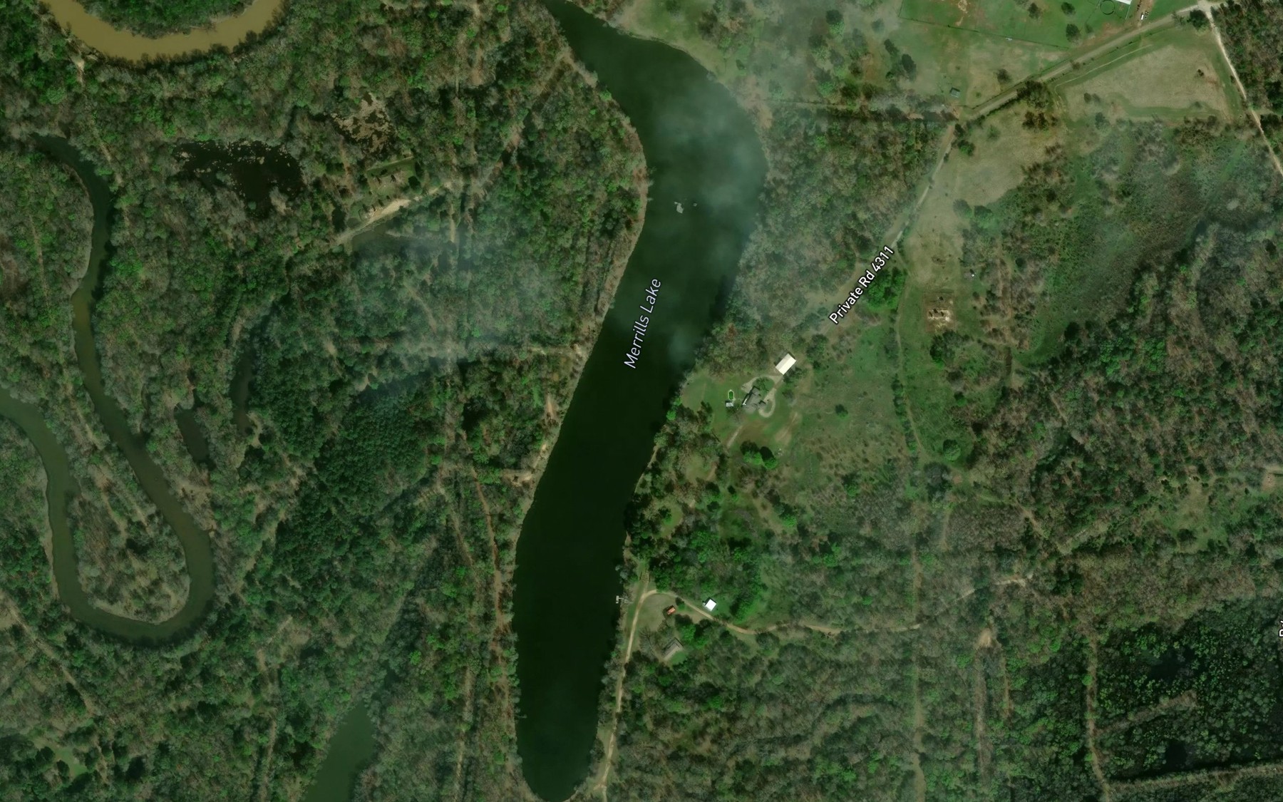 Satellite map of the Merrills Lake