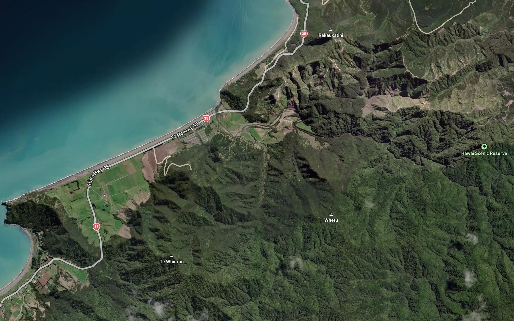 Satellite map of the Te Waiiti Stream