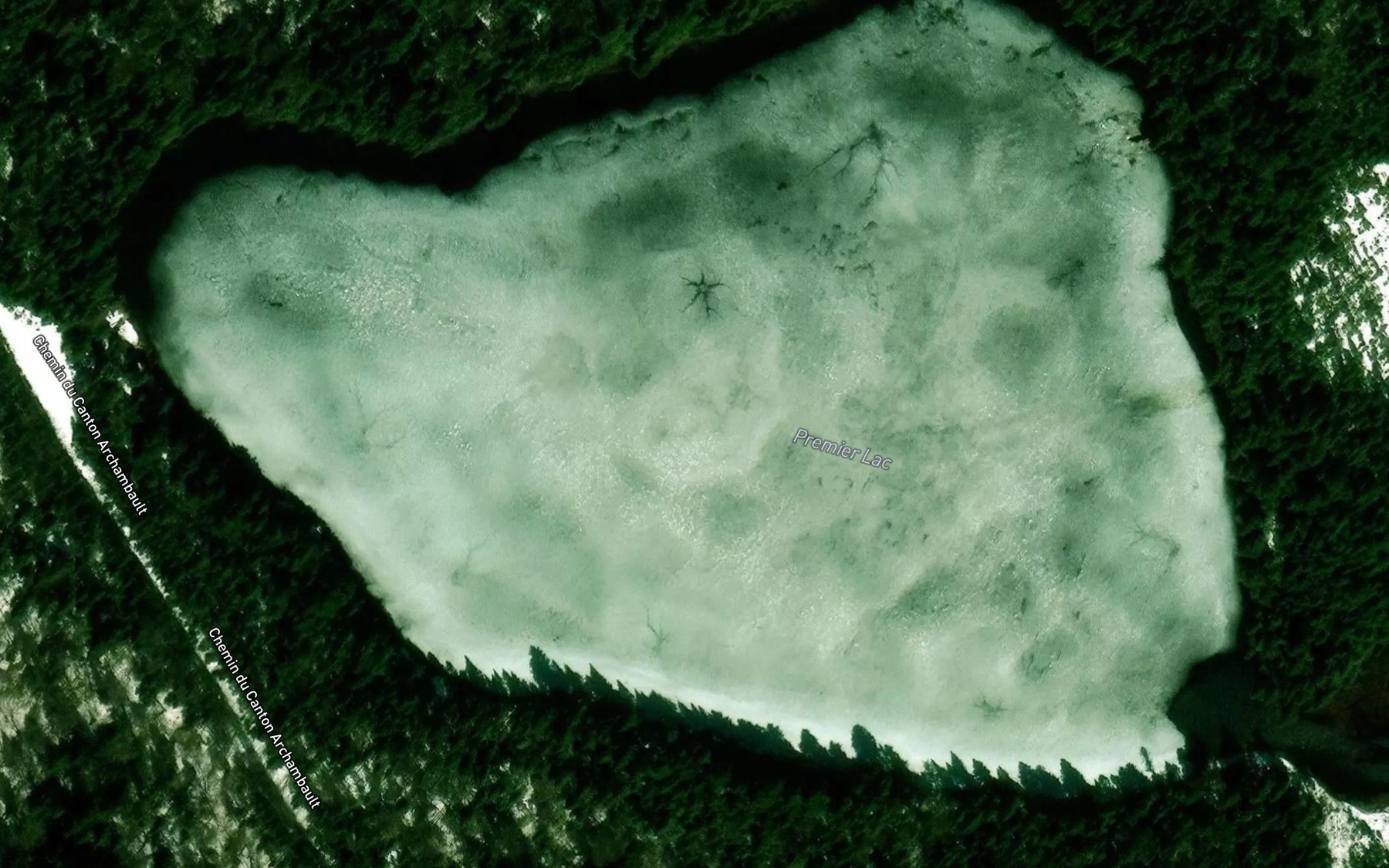 Satellite map of the Premier Lac