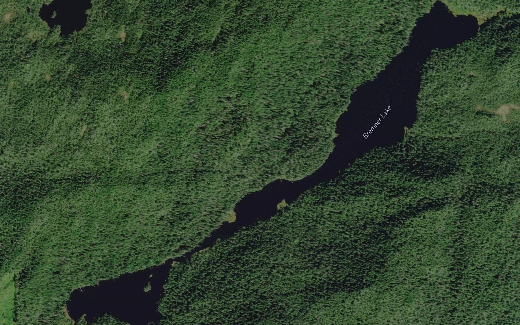 Satellite map of the Bremner Lake