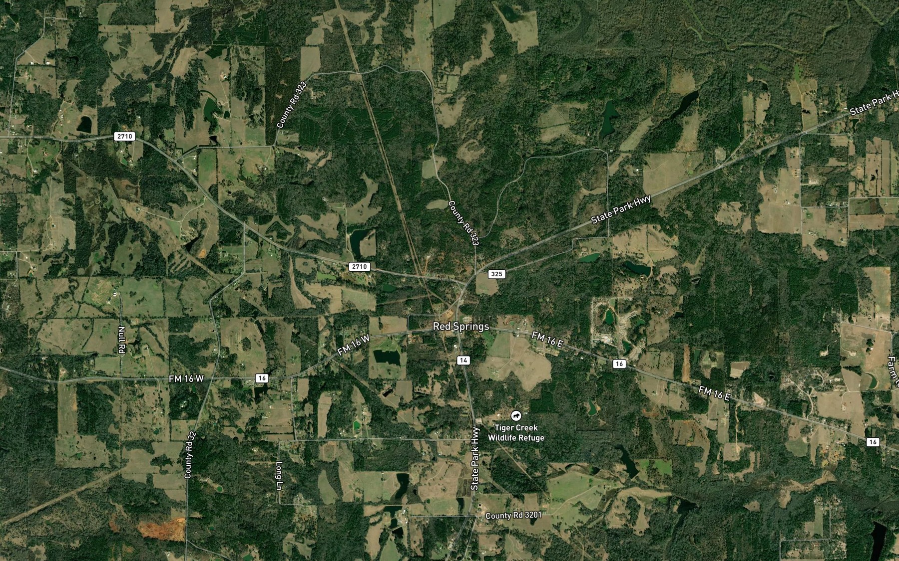 Satellite map of the Red Springs