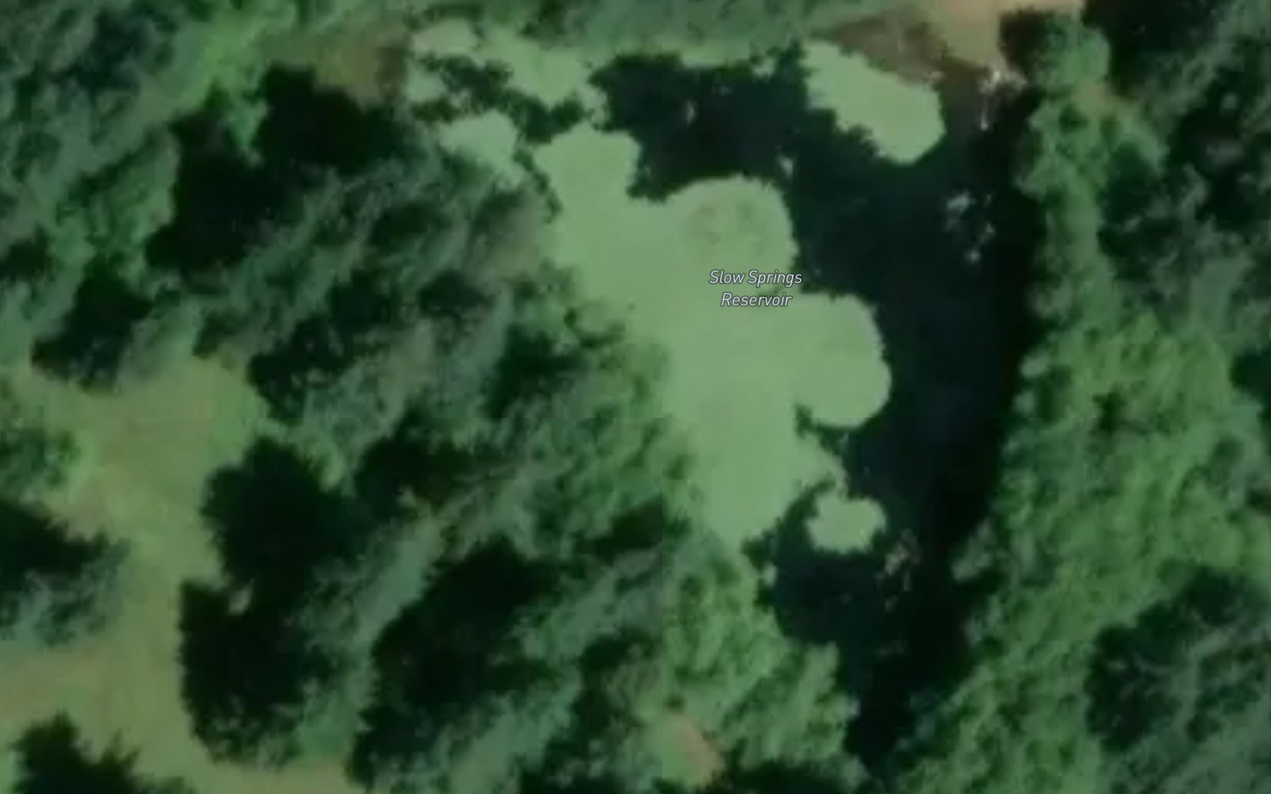 Satellite map of the Slow Springs Reservoir