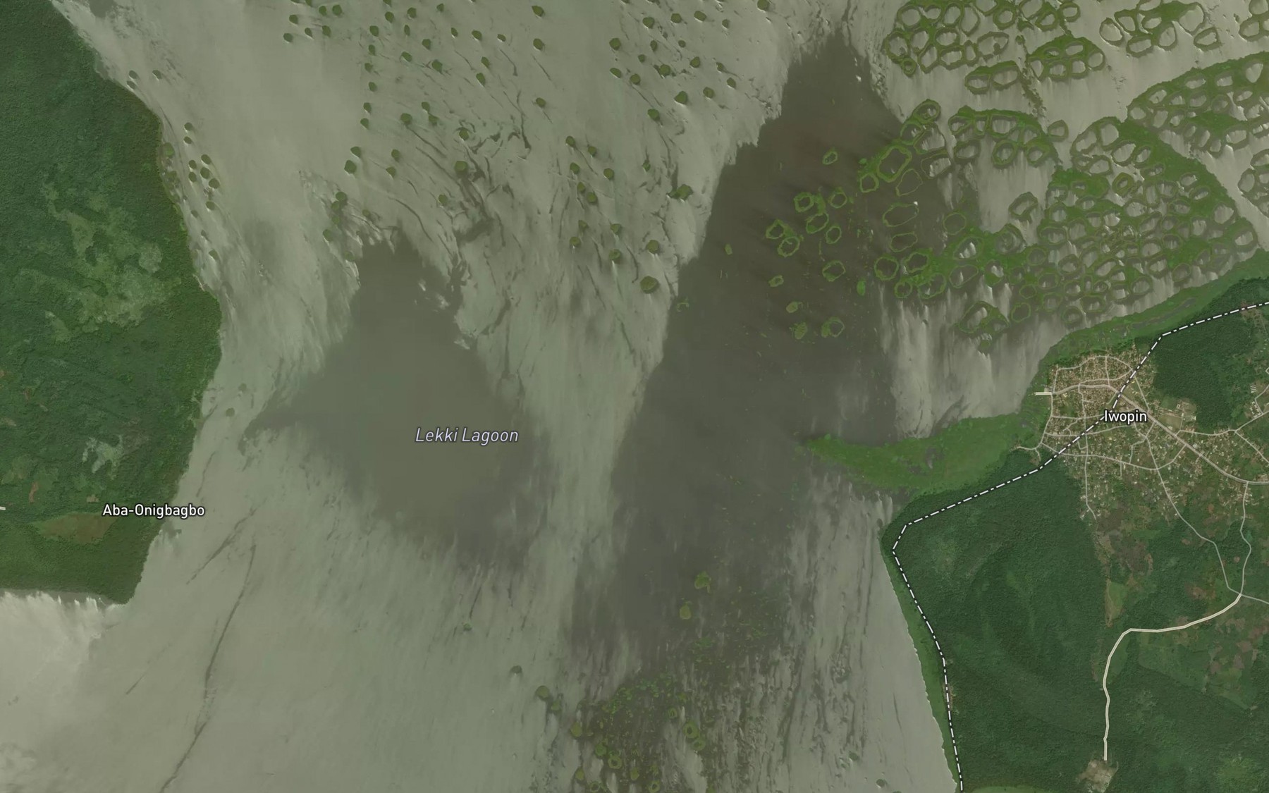 Satellite map of the Lekki Lagoon