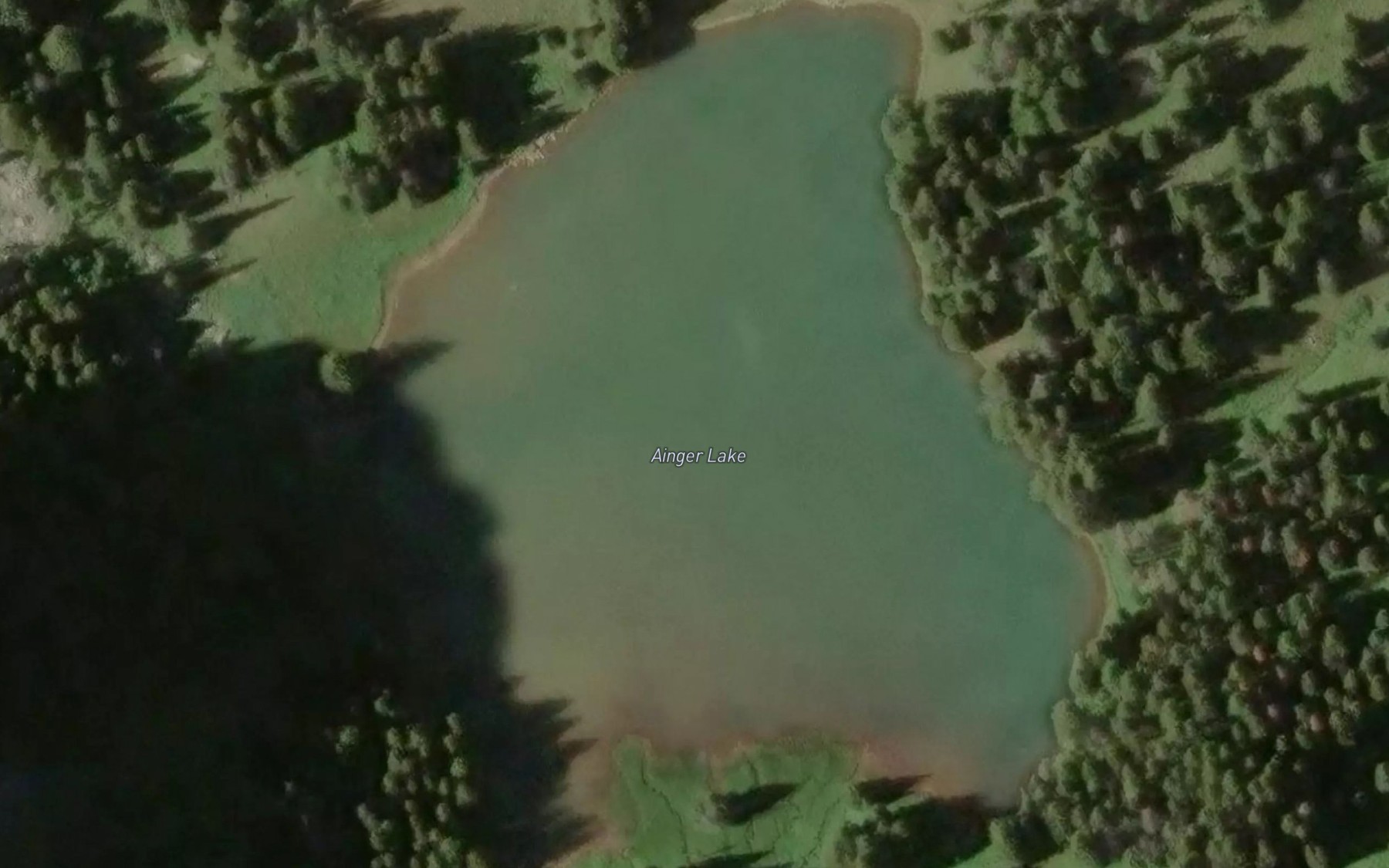 Satellite map of the Ainger Lake