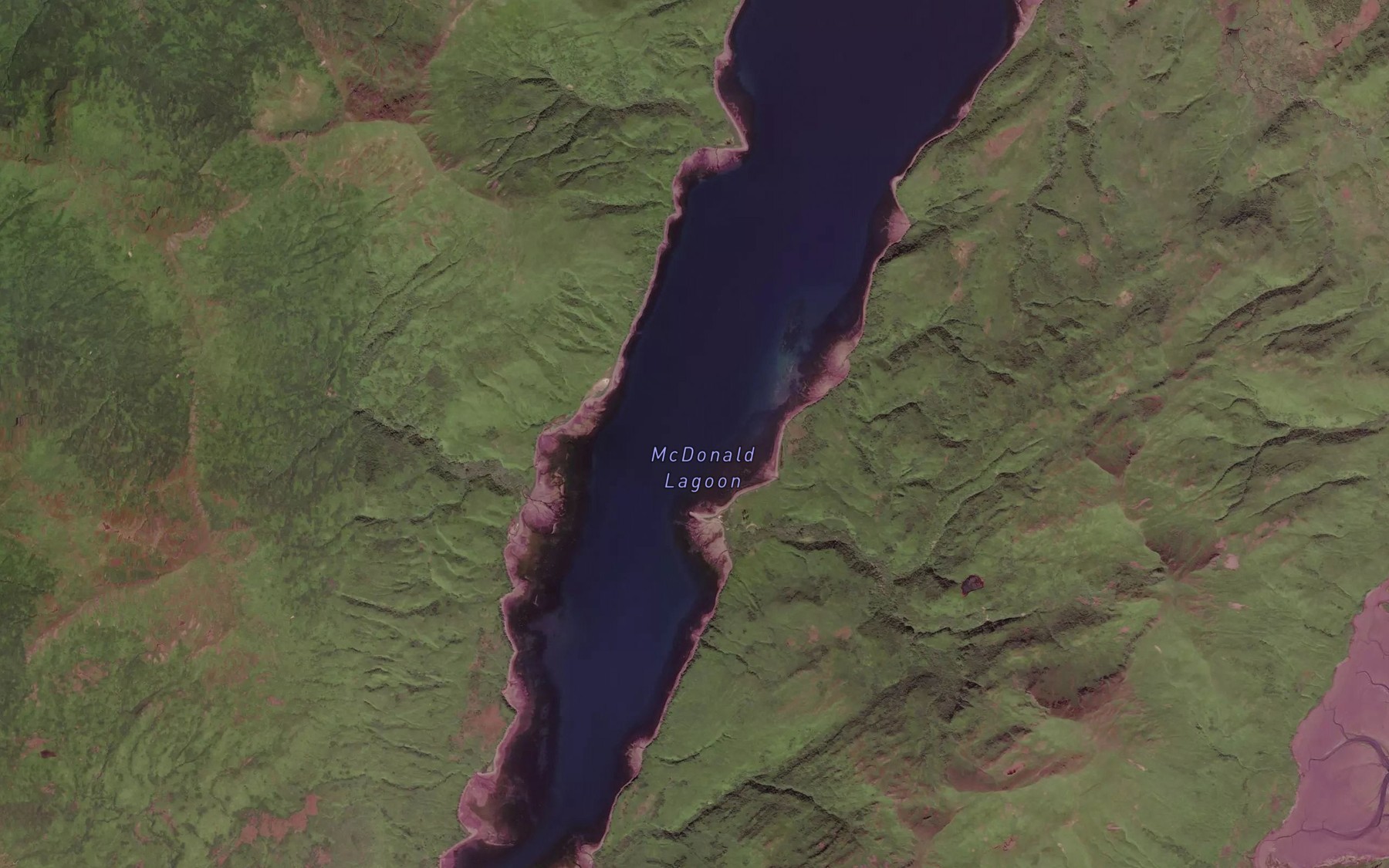 Satellite map of the McDonald Lagoon
