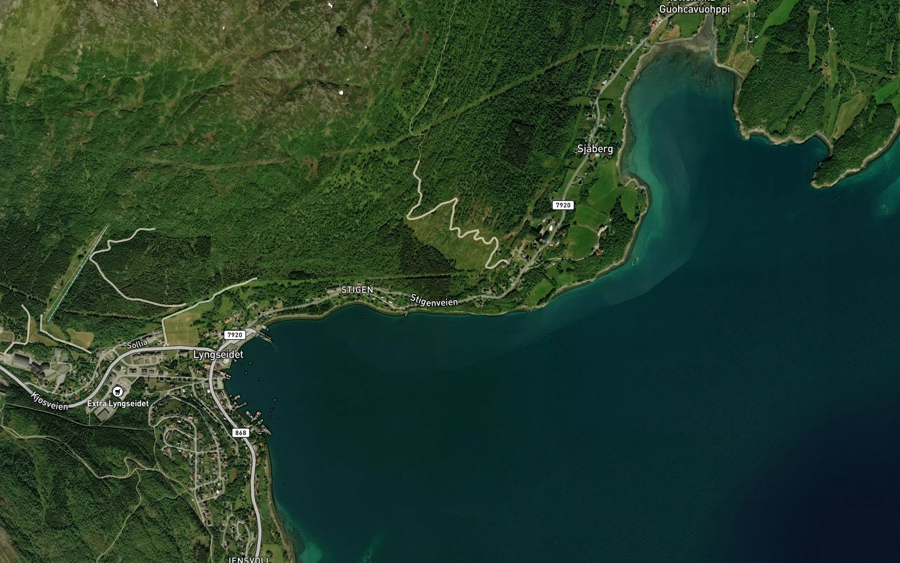 Satellite map of the Stigelva