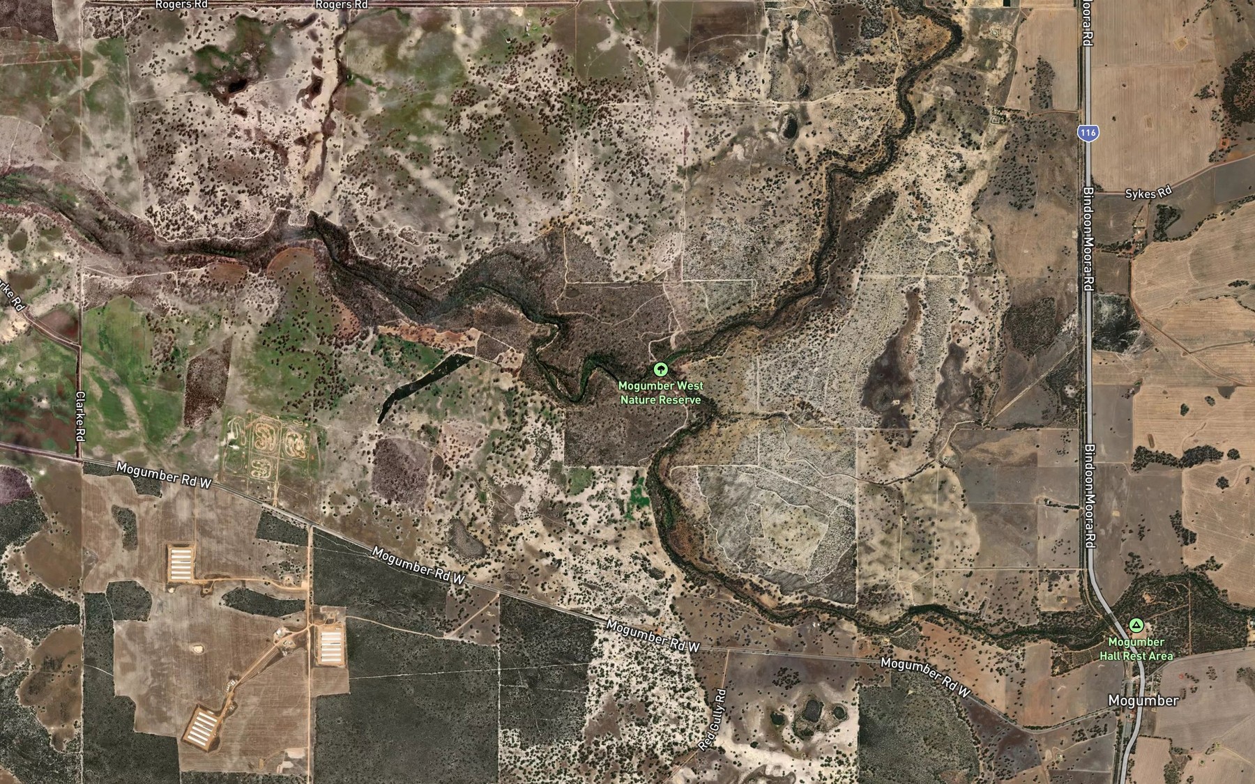 Satellite map of the East Branch Moore River