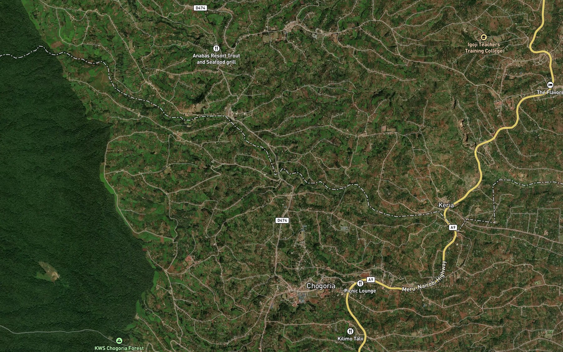 Satellite map of the Mara Nene