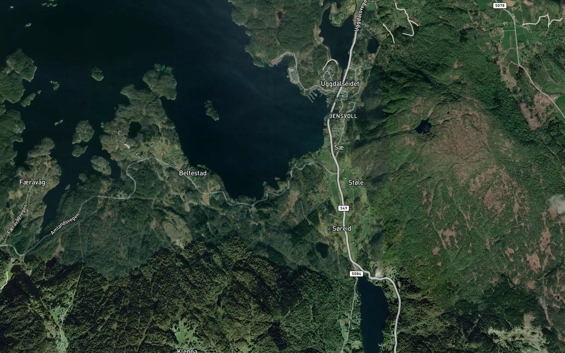 Satellite map of the Steinavika