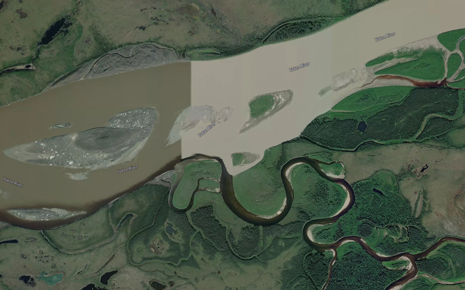 Satellite map of the Charley River