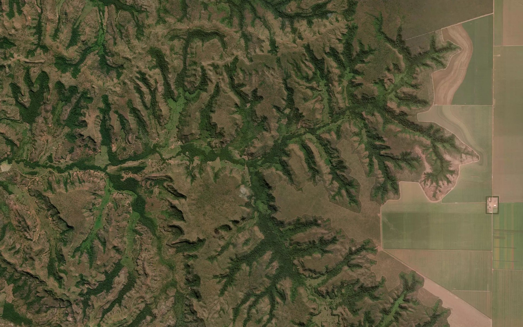 Satellite map of the Corrego Forquilha