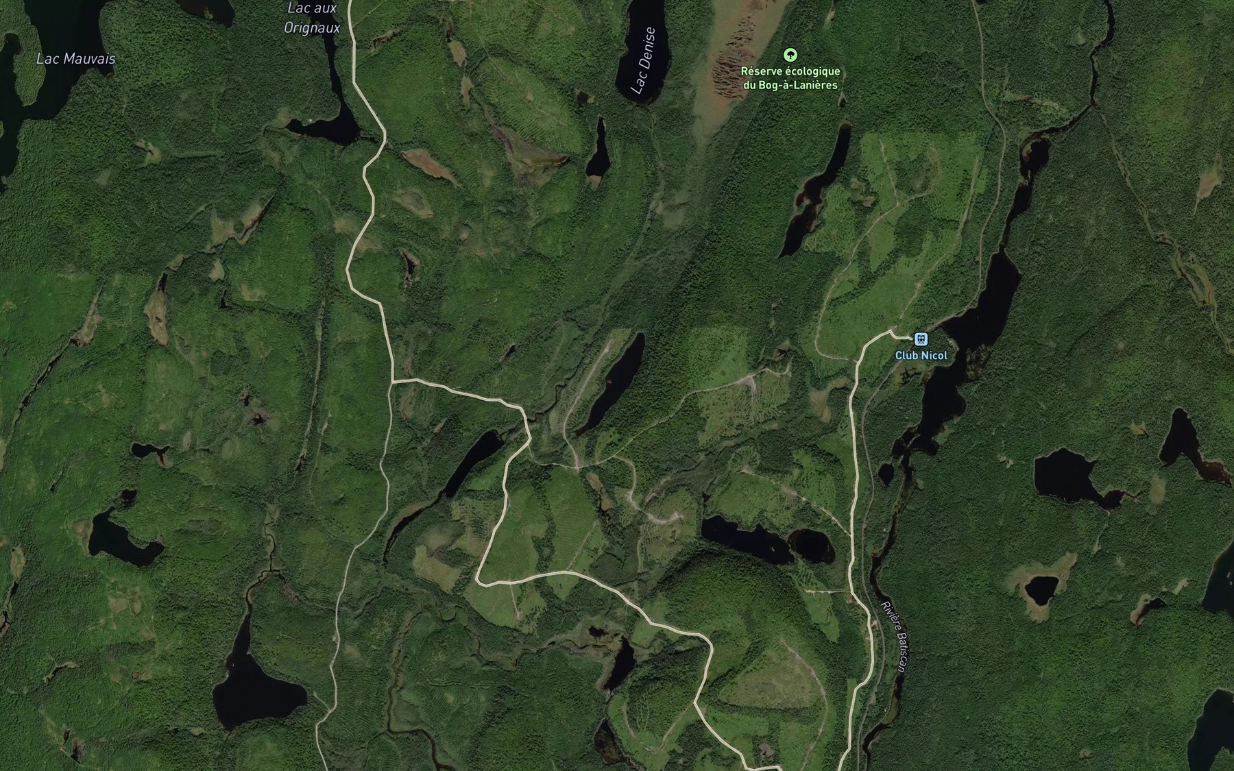 Satellite map of the Lac Marcel