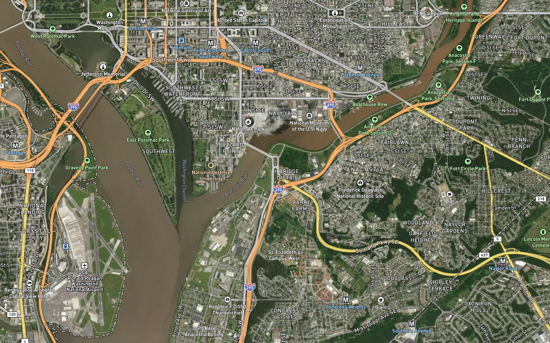 Satellite map of the Stickfoot Branch