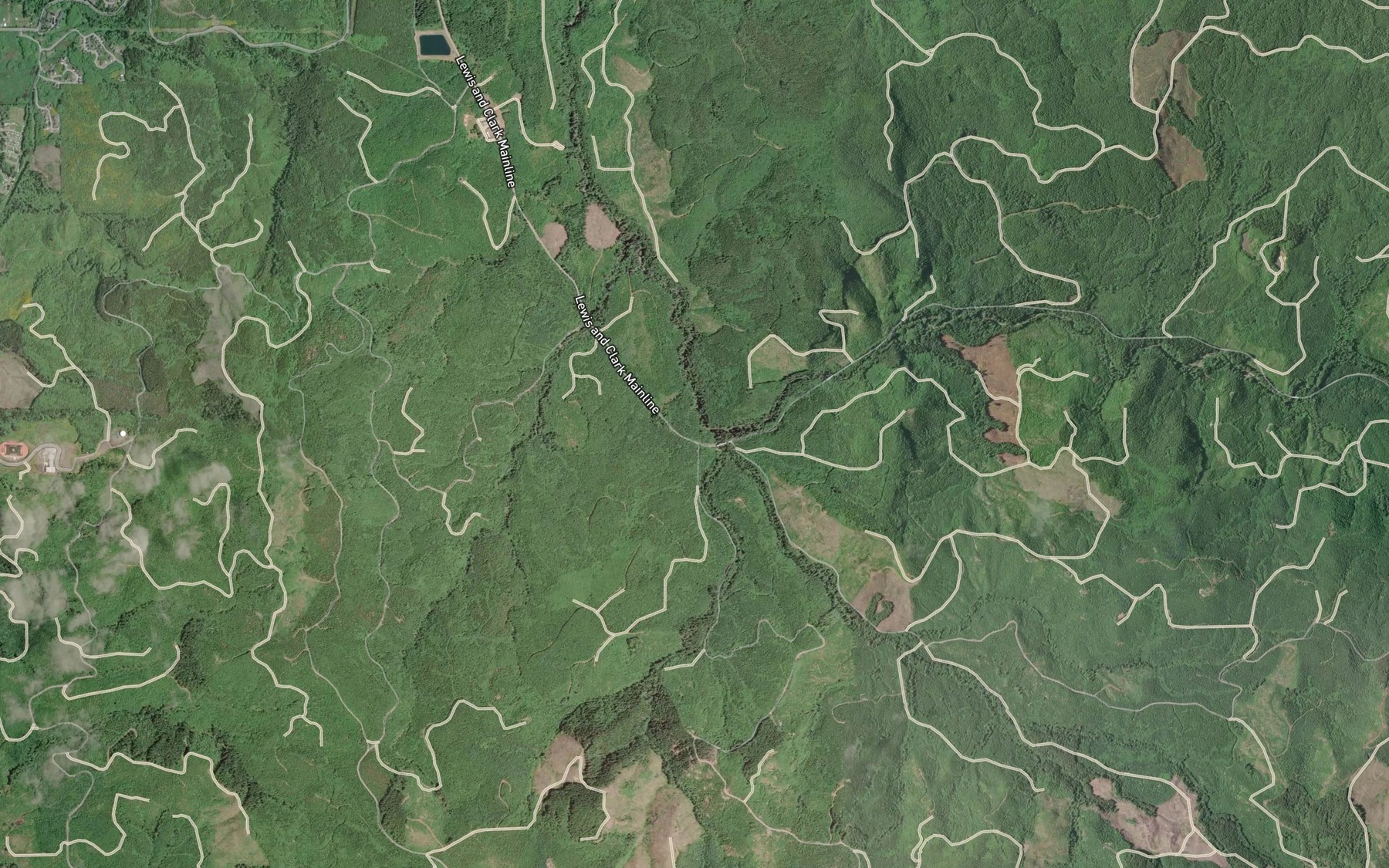 Satellite map of the South Fork Lewis and Clark River