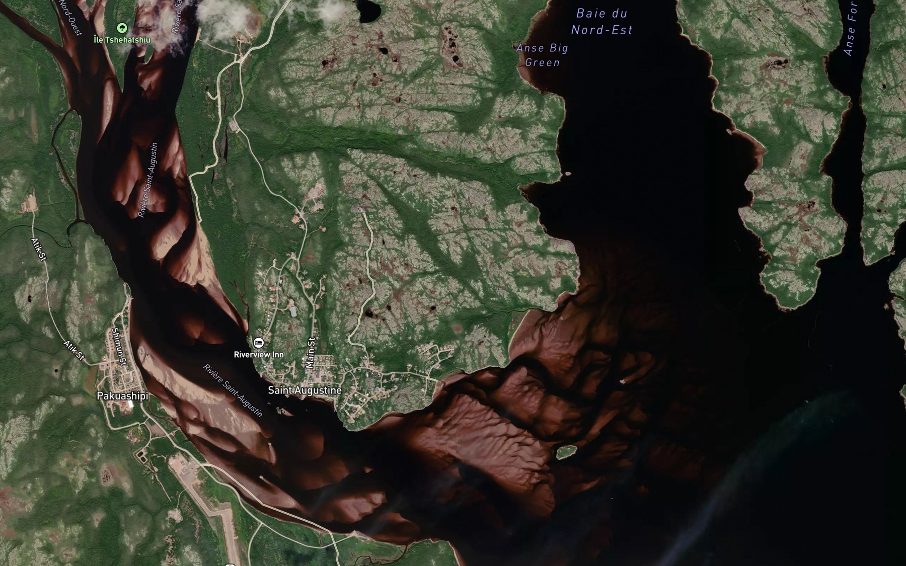 Satellite map of the Anse Green