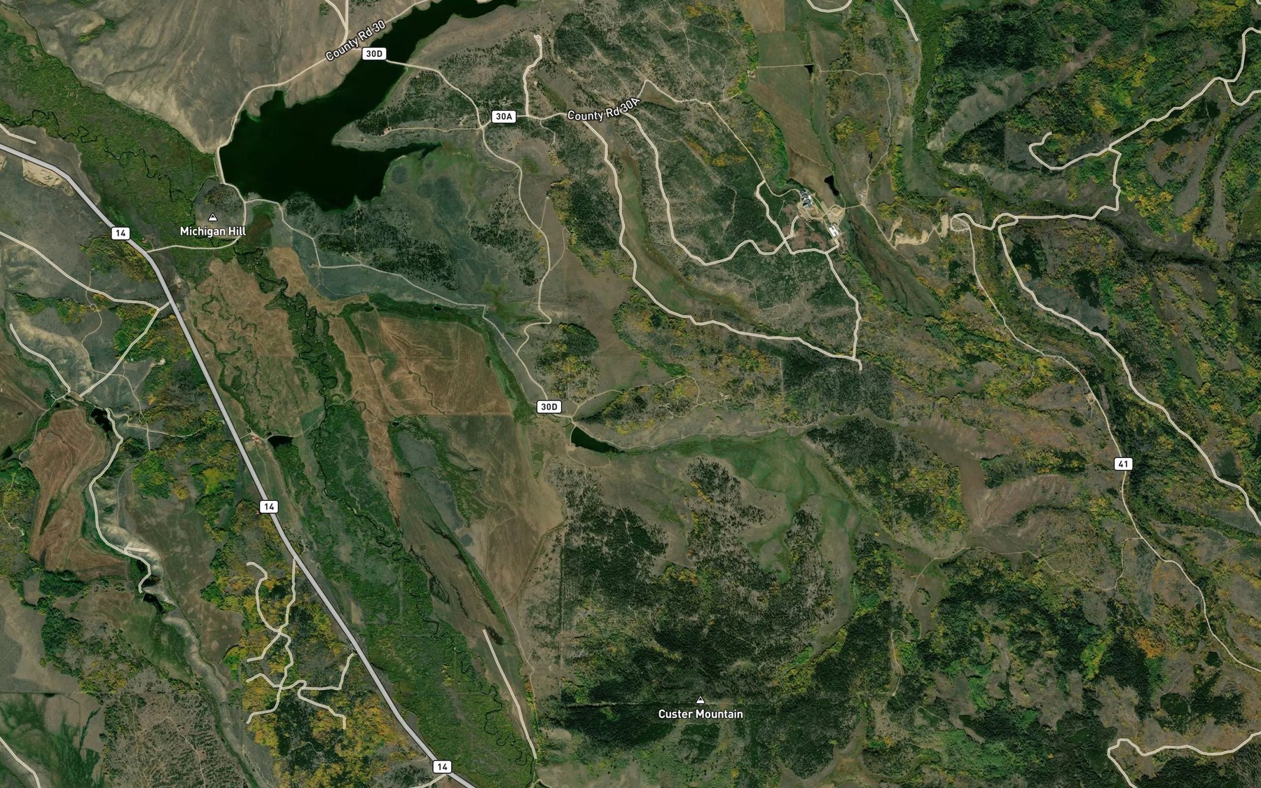 Satellite map of the Bradfield Ditch