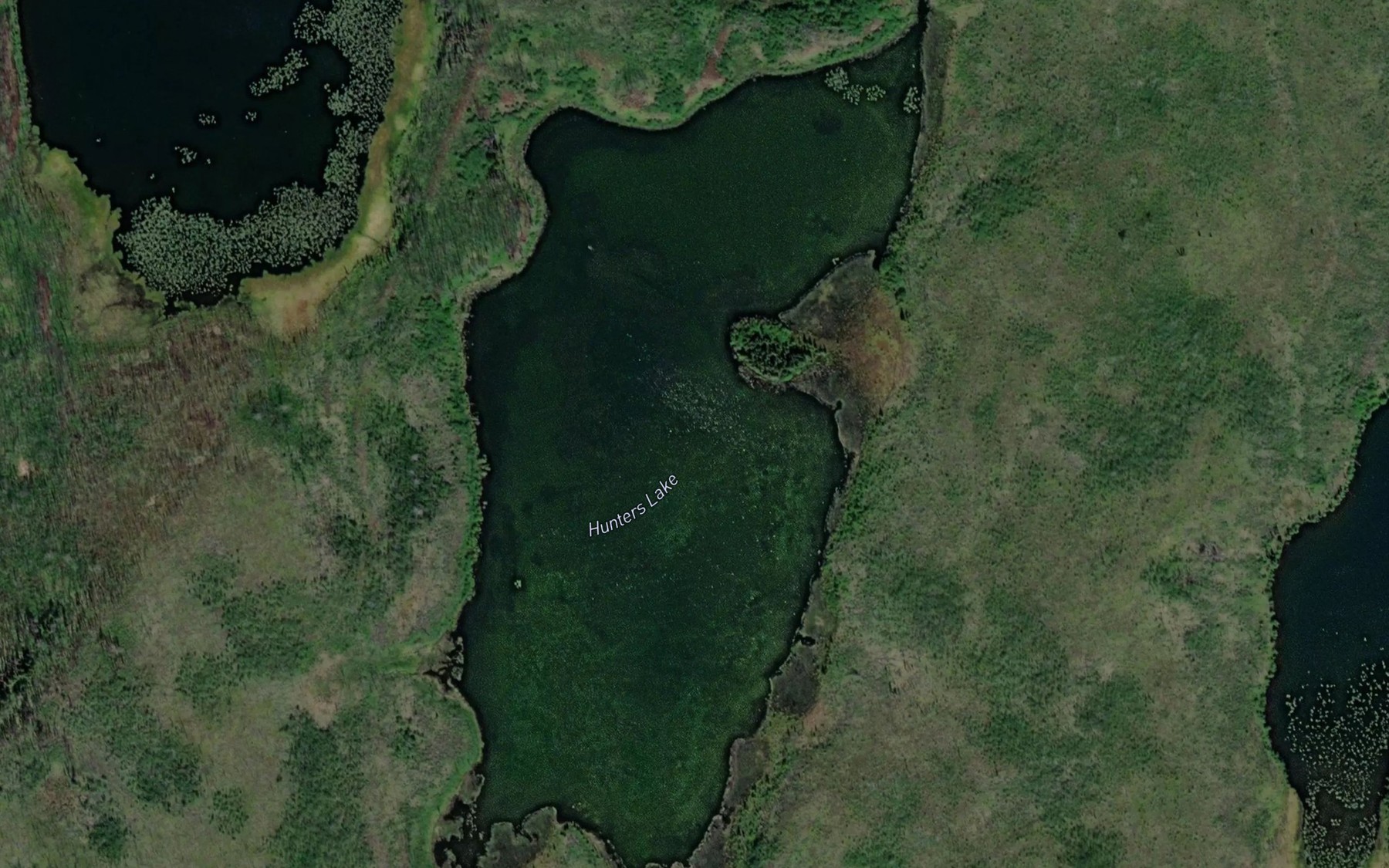Satellite map of the Hunters Lake