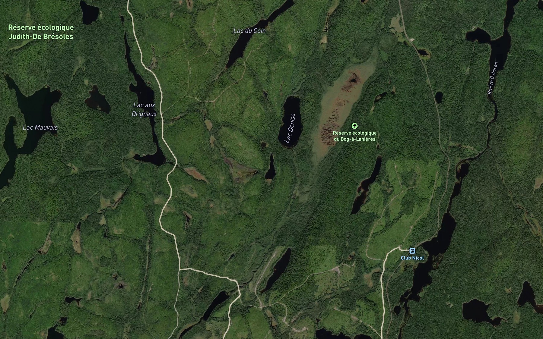 Satellite map of the Lac Bouchard