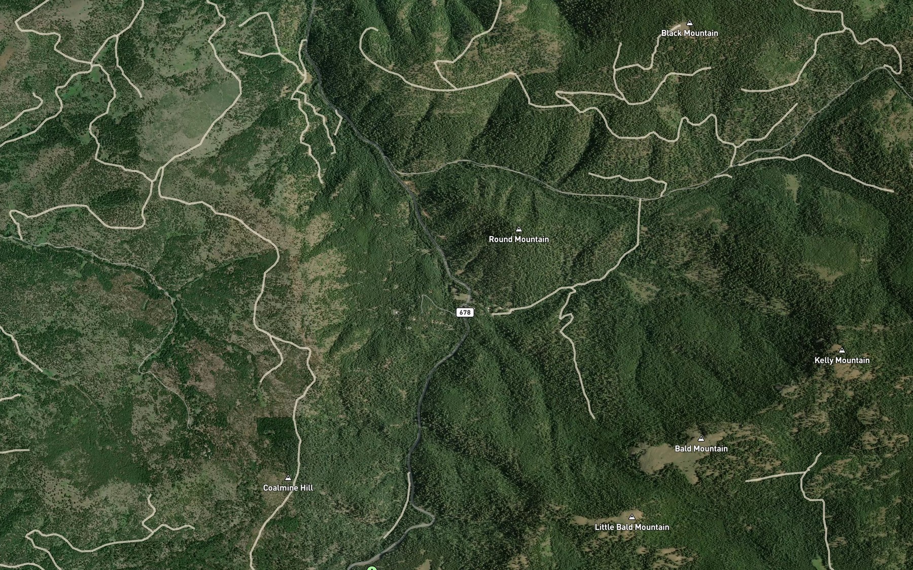 Satellite map of the Herren Creek
