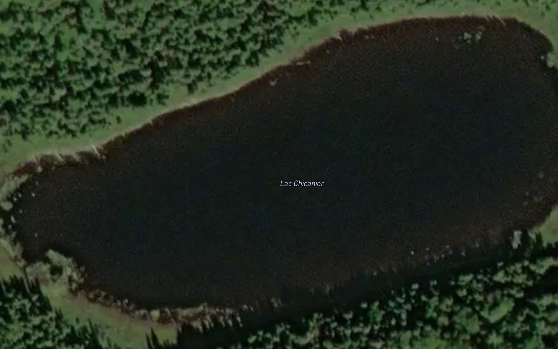 Satellite map of the Lac Chicanier