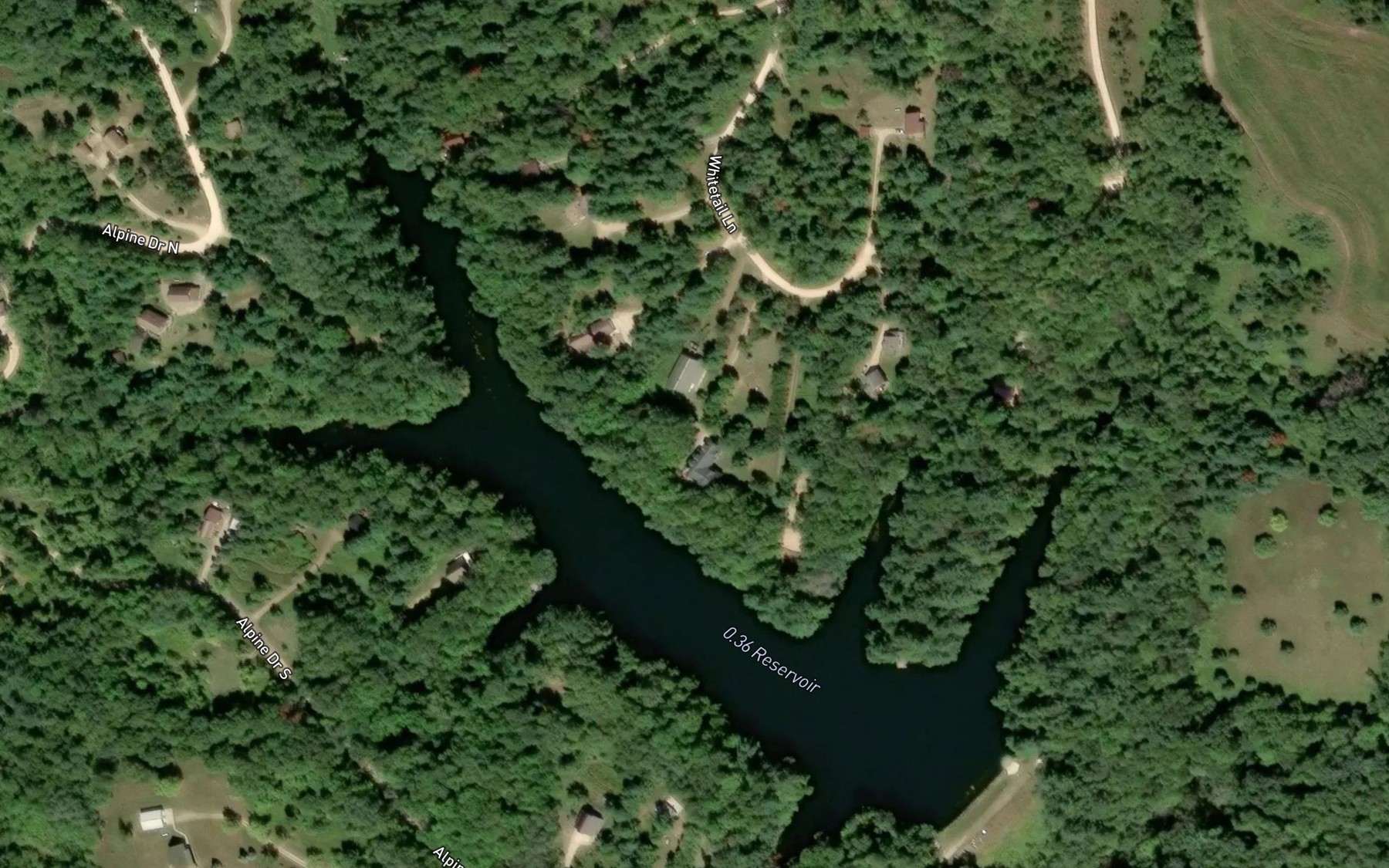 Satellite map of the 0.36 Reservoir