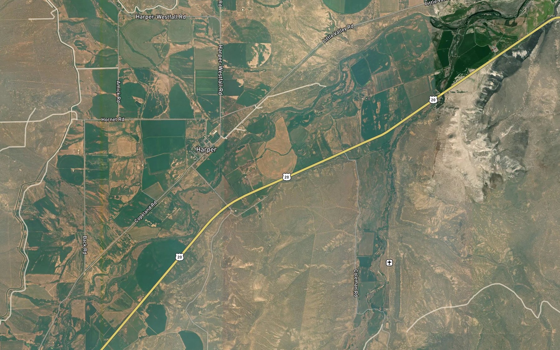 Satellite map of the Harper Southside Canal