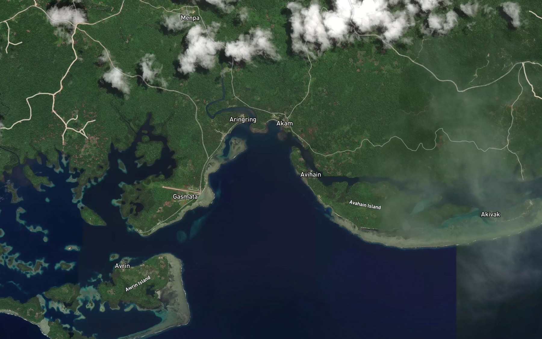 Satellite map of the Tolock River