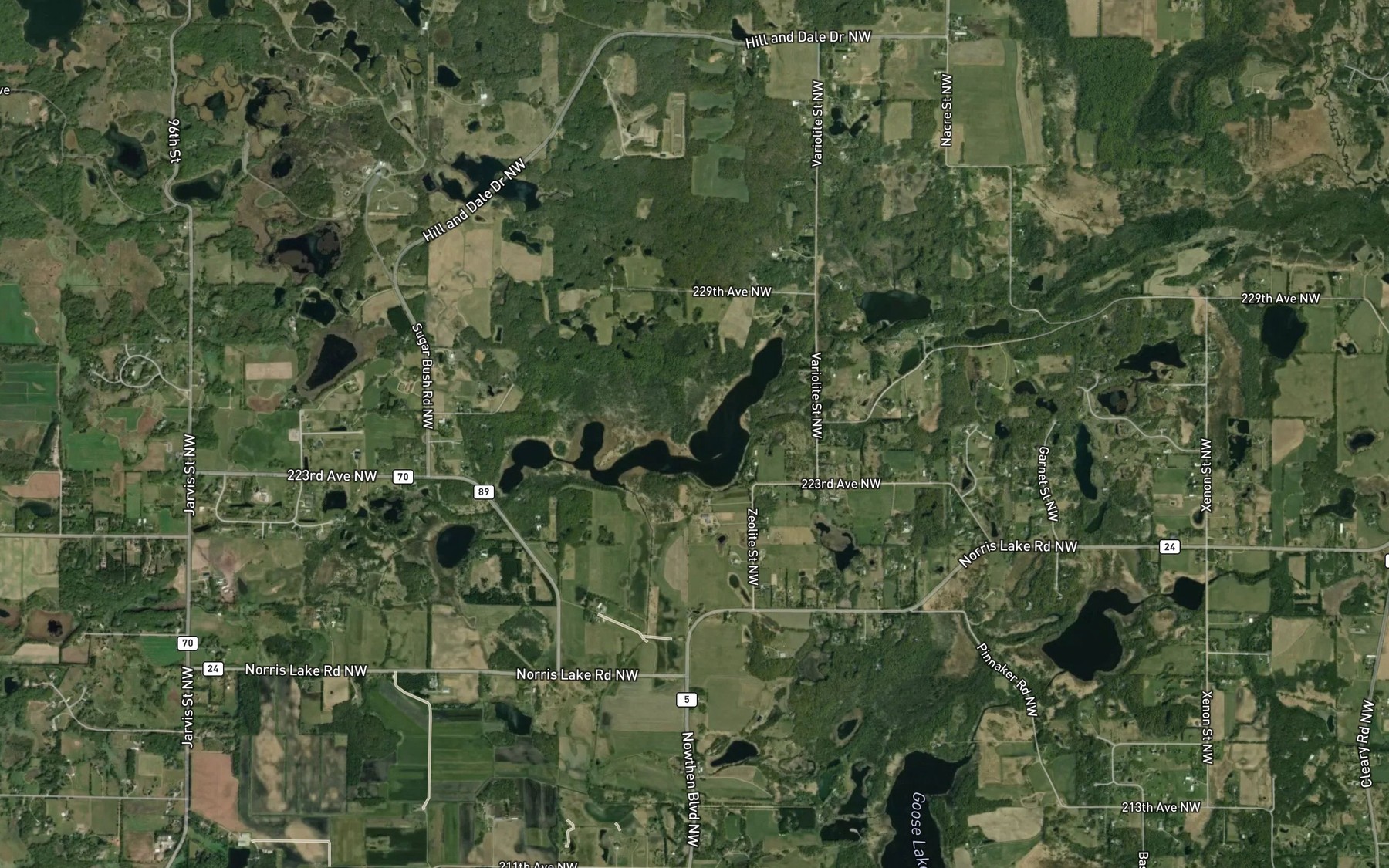Satellite map of the Negro Lake