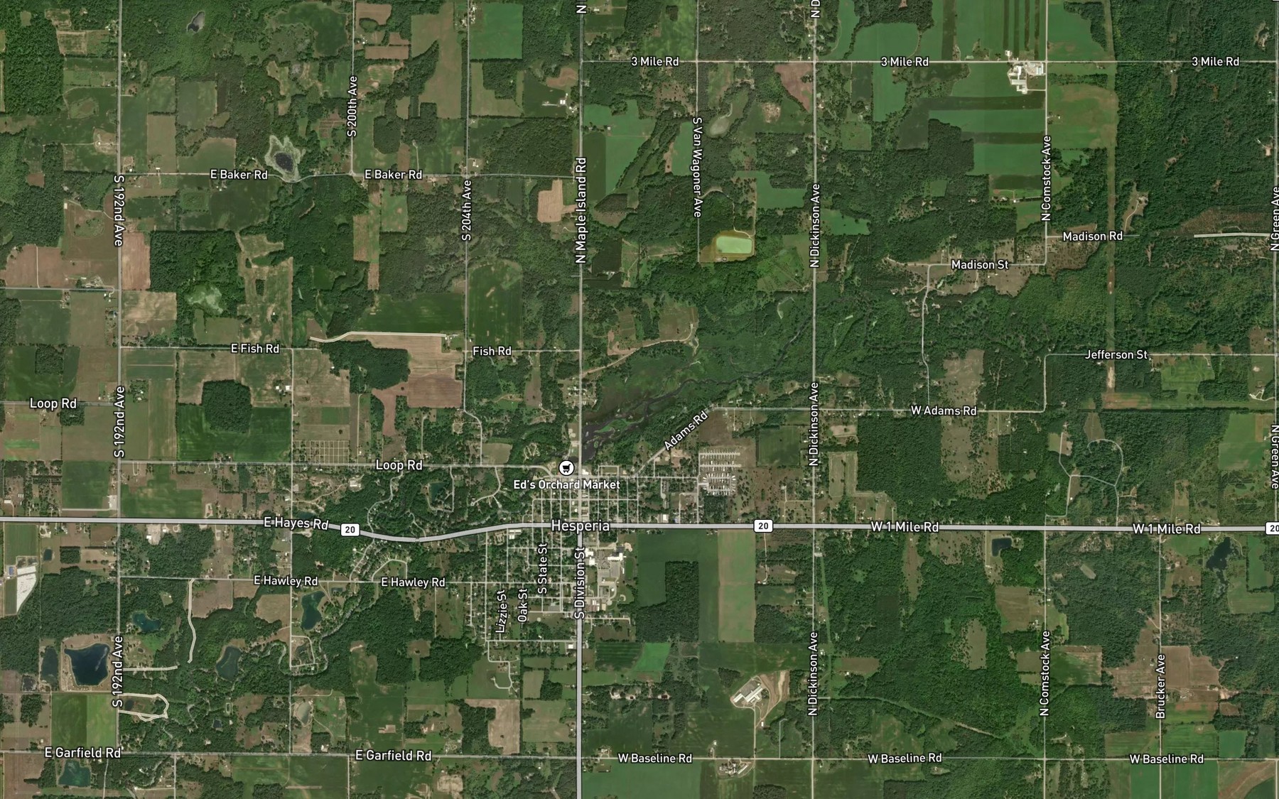 Satellite map of the Hesperia Pond
