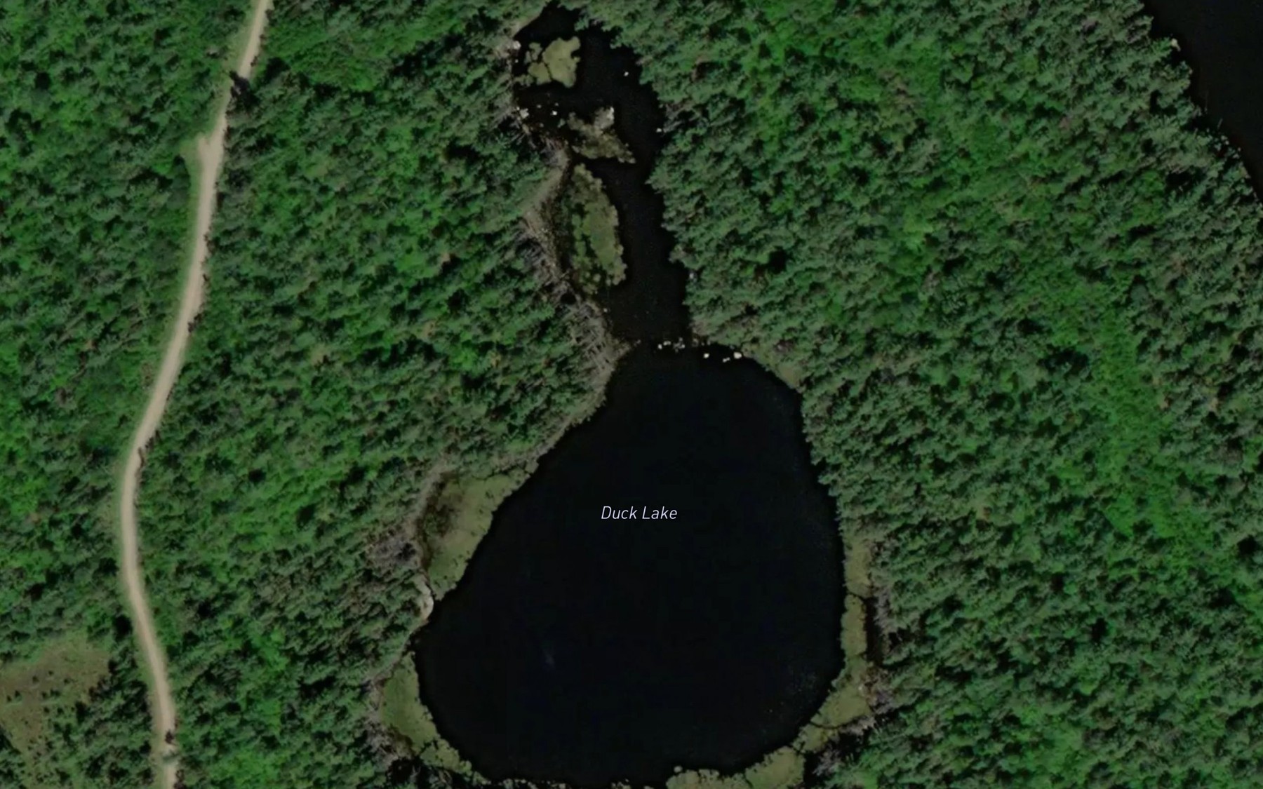 Satellite map of the Duck Lake