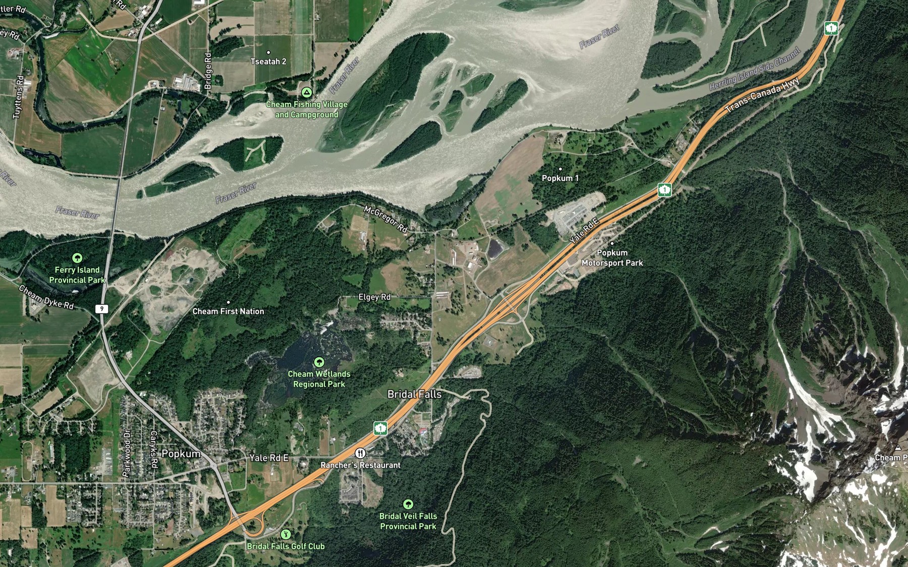 Satellite map of the Anderson Creek