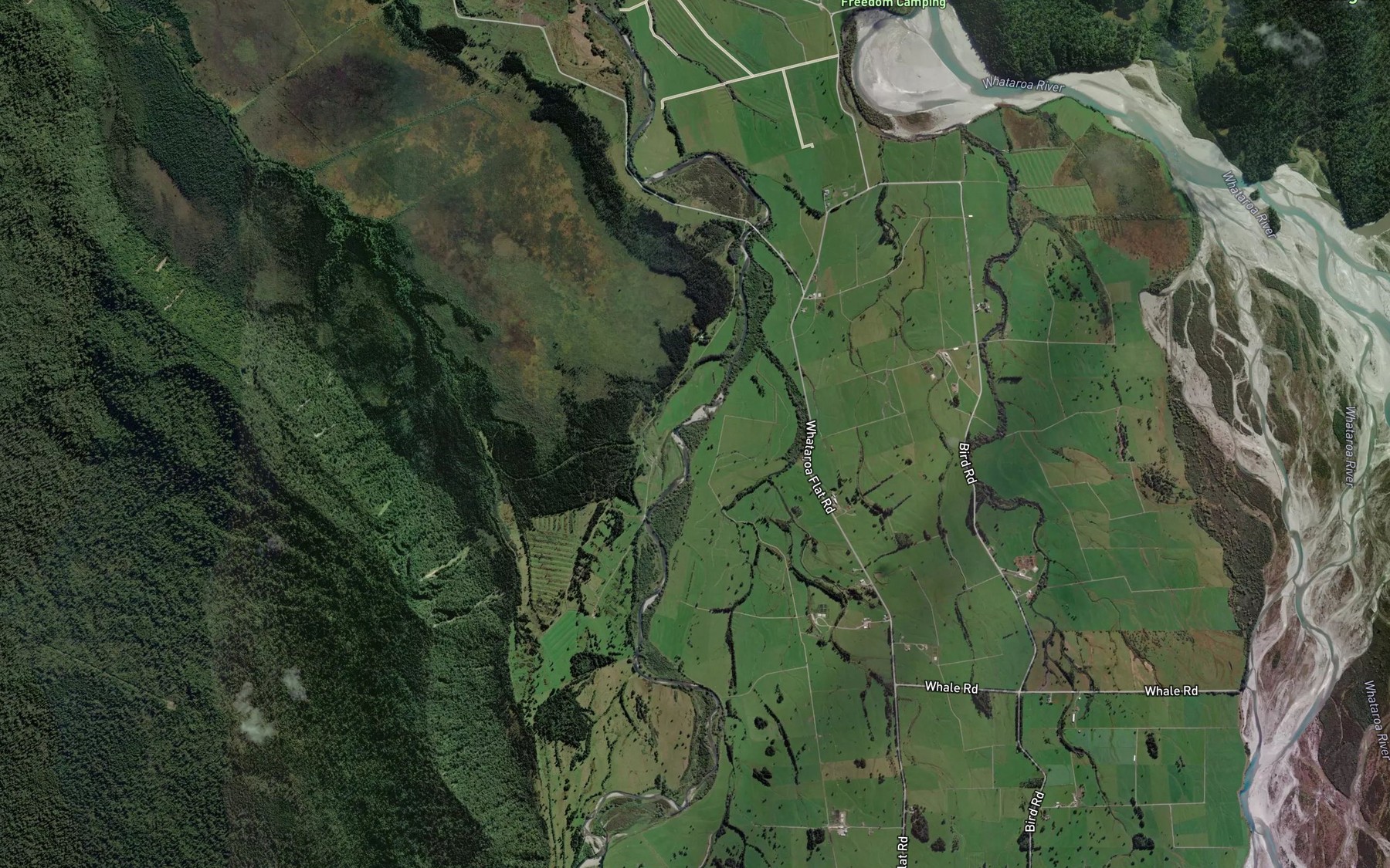 Satellite map of the Whale Creek