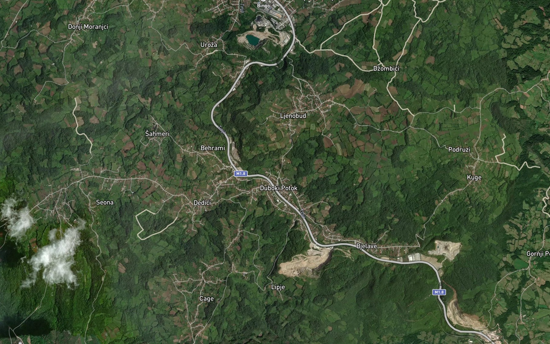 Satellite map of the Saski Potok