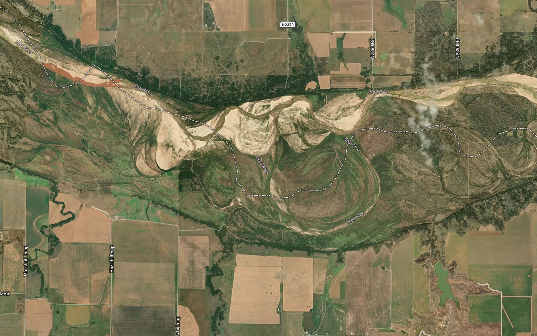 Satellite map of the Tenth Cavalry Creek